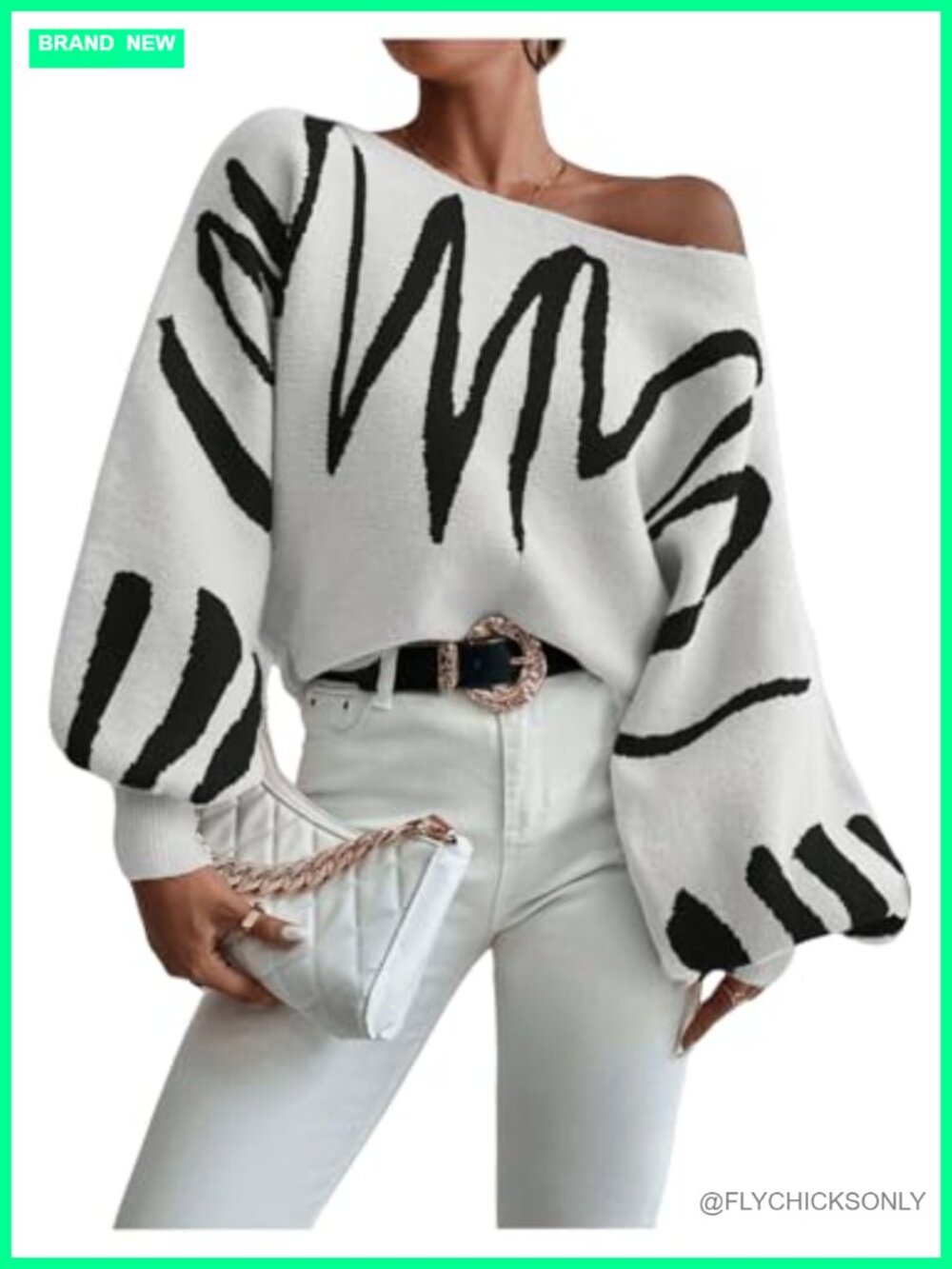 Women Oversized Off Shoulder Sweater Long Sleeve Knit Pullover